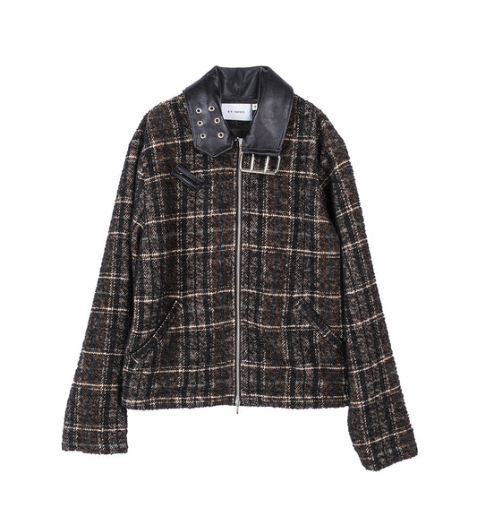 DETACHABLE COLLAR-BELT WOOL JACKET BLACK/BROWN/BEIGE/BLUE