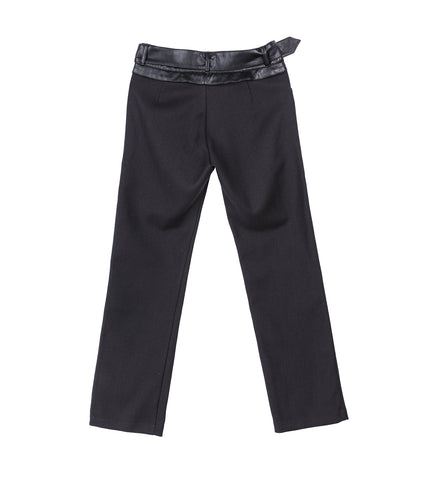 DOUBLE BELT BOOT CUT TROUSERS V1 BLACK