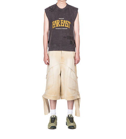 BECKHAM CARGO DENIM SHORTS COKE TAN