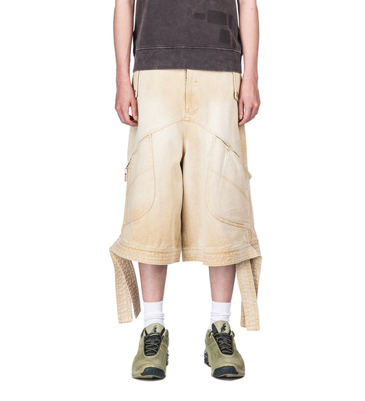 BECKHAM CARGO DENIM SHORTS COKE TAN