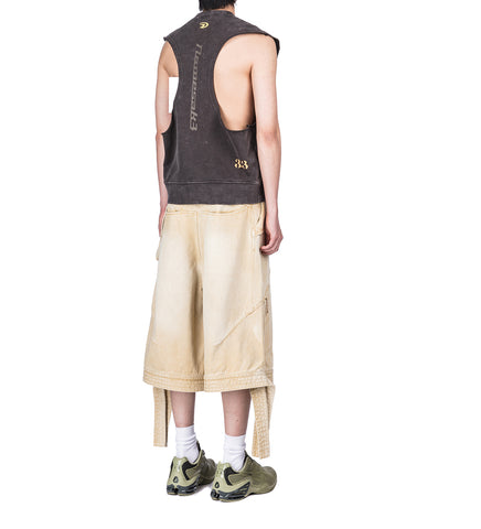 BECKHAM CARGO DENIM SHORTS COKE TAN