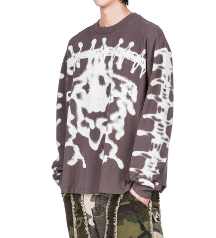 AIRBRUSHED LS TOP CHARCOAL