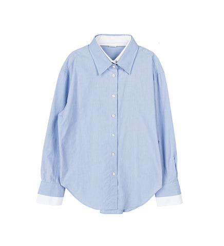 SITARA MELANGE COTTON SHIRTING LIGHT BLUE/WHITE