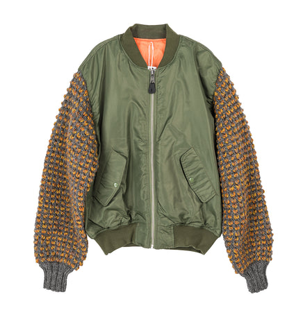 SLEEVEBOMBER OLIVE / PUMPKIN