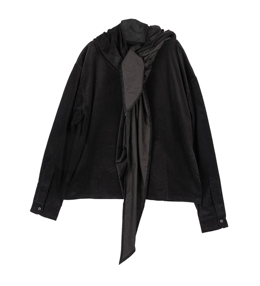 SCARFERSHIRT BLACK BABY CORDUROY
