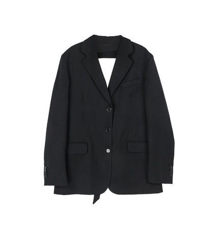 BACK CUT OUT BOW DETAIL JACKET BLACK