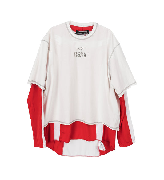 HYBRID LS JERSEY OFF WHITE RED