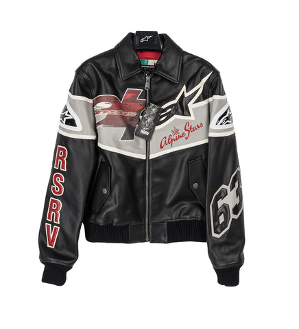 VARSITY LEATHER JACKET BLACK