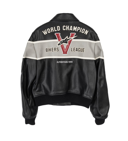 VARSITY LEATHER JACKET BLACK