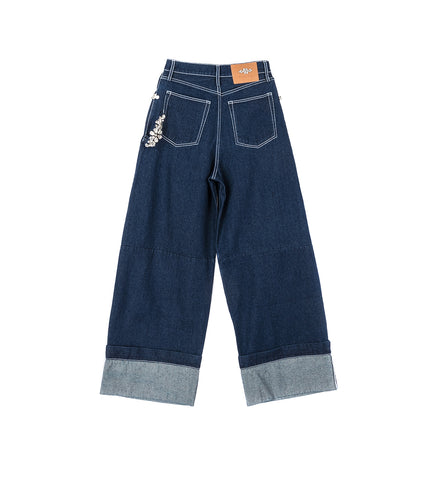 WIDE LEG PUDDLE JEANS INDIGO/CLEAR