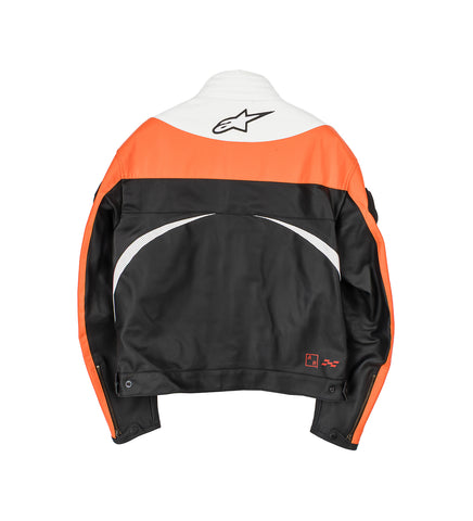 RACE CRAFT LEATHER JACKET BLACK RED ORANGE
