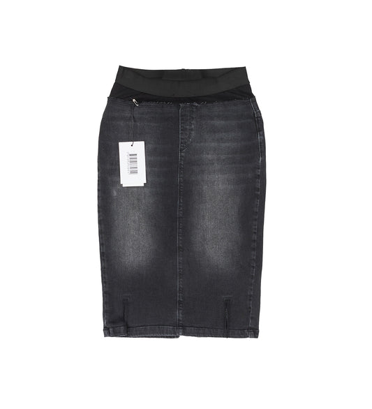 DENIM PENCIL SKIRT BLACK