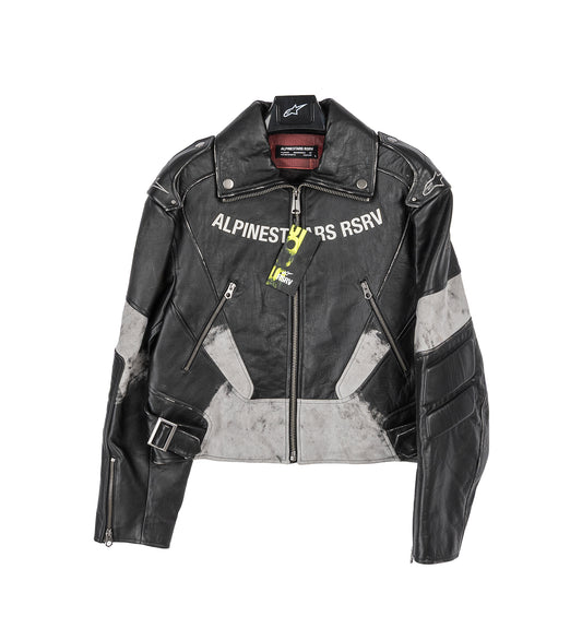 CLUBBER LEATHER JACKET BLACK ICE GRAY