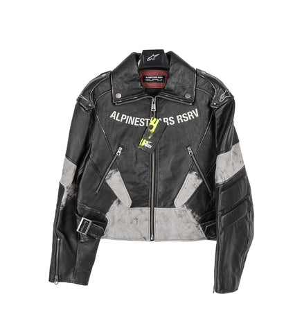 CLUBBER LEATHER JACKET BLACK ICE GRAY