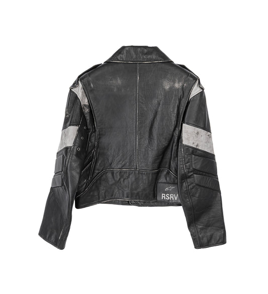 CLUBBER LEATHER JACKET BLACK ICE GRAY