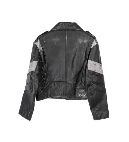 CLUBBER LEATHER JACKET BLACK ICE GRAY