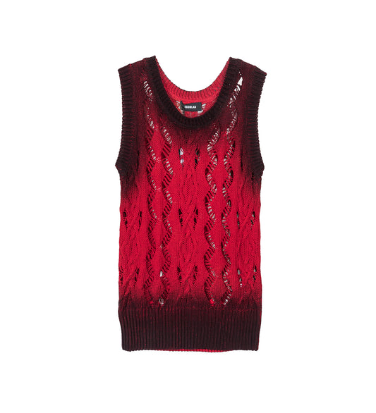 TEXTURED KNIT TANK RED