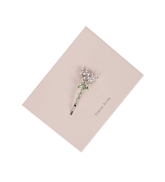 CRYSTAL CARNATION HAIR CLIP PINK MULTI