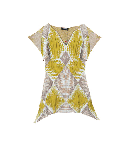 IKAT ARGYLE JACQUARD DRESS PISTACHIO