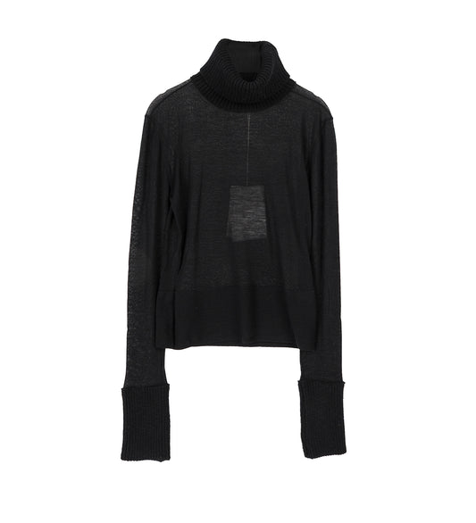 INVERSE TURTLENECK BLACK SUPERFINE MERINO