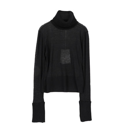 INVERSE TURTLENECK BLACK SUPERFINE MERINO