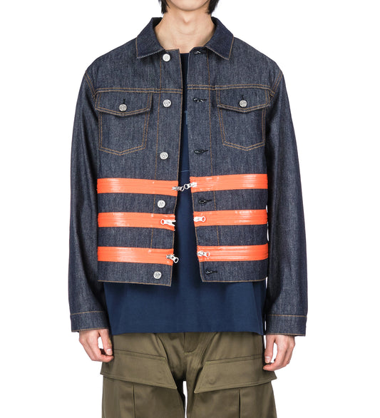 MULTI ZIP TRUCKER JACKET RAW INDIGO