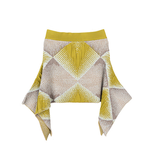 IKAT ARGYLE JACQUARD SKIRT PISTACHIO