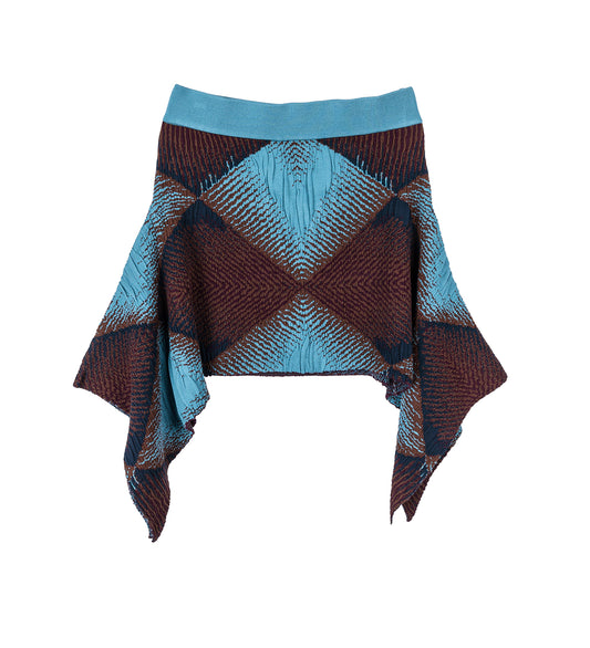 IKAT ARGYLE JACQUARD SKIRT FAIENCE BLUE