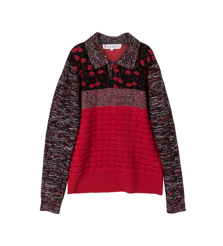 MULTI STTICH POLO BRIGHT RED