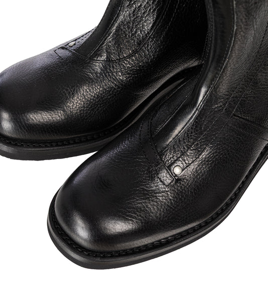 MOTO BOOT DEEP BLACK LEATHER