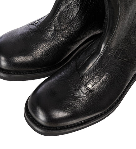 MOTO BOOT DEEP BLACK LEATHER