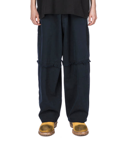 TRIPLE KNEE TROUSERS WASHED MIDNIGHT NAVY
