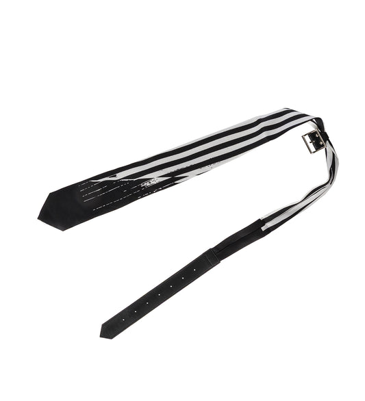 STRIPES PRINTED TIE STRAP BLACK WHITE