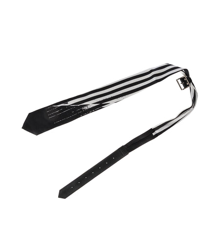 STRIPES PRINTED TIE STRAP BLACK WHITE