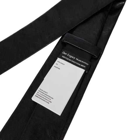 TIE BLACK REAL FAKE LEATHER