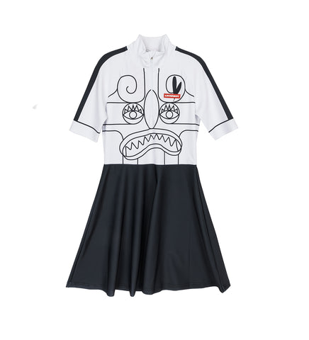 CYCLING DRESS BLACK/WHITE