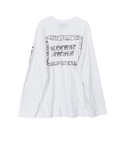 PILLOWCASE LOGO PRINT LONG SLEEVE T-SHIRT WHITE/BLACK