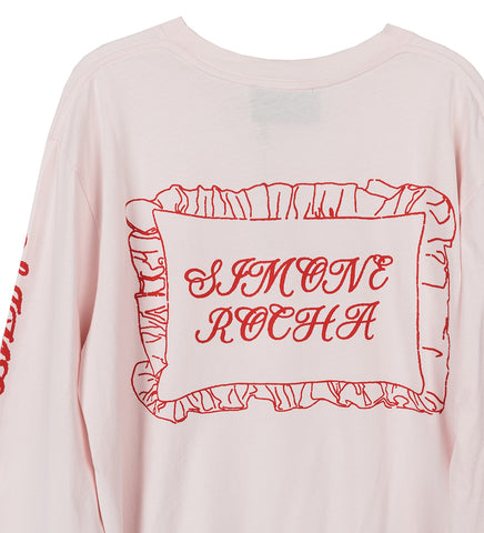 PILLOWCASE LOGO PRINT LONG SLEEVE T-SHIRT PINK/RED