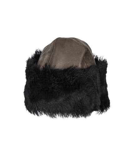 BLIZZARD HAT SMOKY BLACK DRY SHEARLING