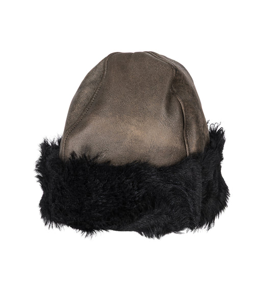 BLIZZARD HAT SMOKY BLACK DRY SHEARLING