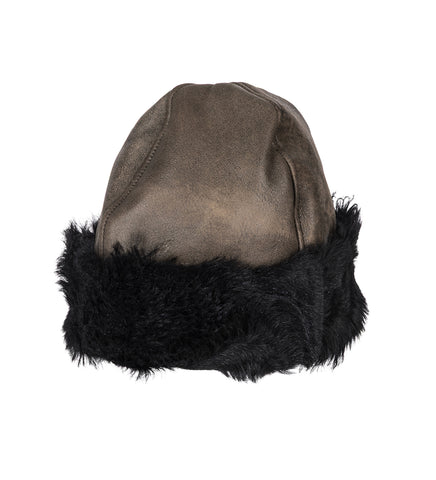 BLIZZARD HAT SMOKY BLACK DRY SHEARLING