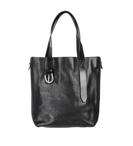 THROTTLE TOTE TIRE BLACK FOREVER COWHIDE
