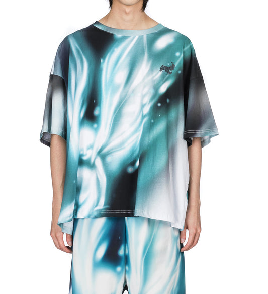 T-SHIRT WHITE/BLACK/TEAL