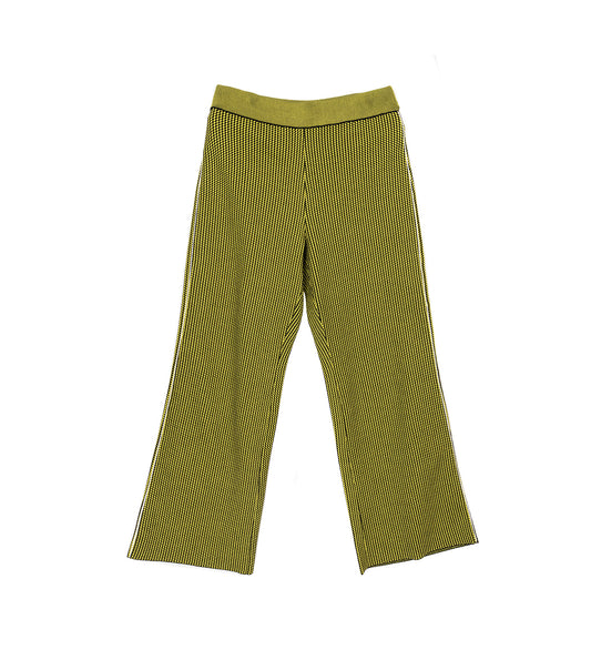 TECNO WOOL JACQUARD TROUSERS BLACK  / GREEN