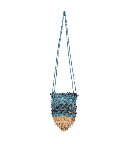 EXCLUSIVE - GANNET CROCHET POUCH BLUE SNAKE/GOLD