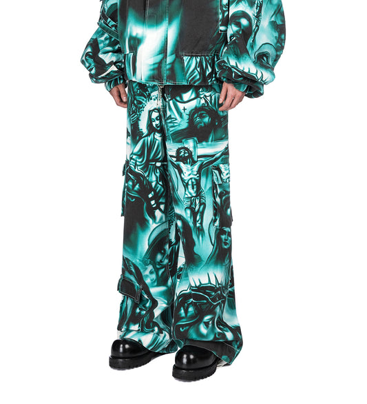 CARGO PANTS GREEN/BLACK