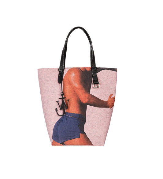 PRINTED BELT TOTE PINK/MULTI