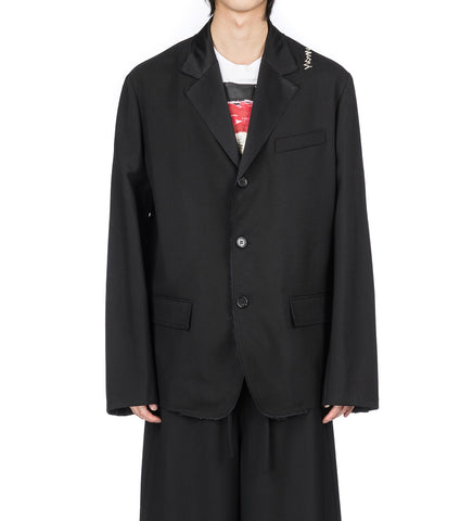 DISTRESSED DETAIL BLAZER BLACK