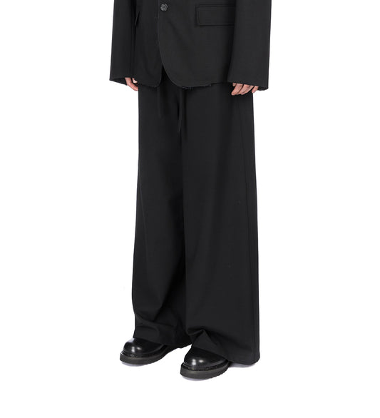 DRAWSTRING WIDE PANTS BLACK