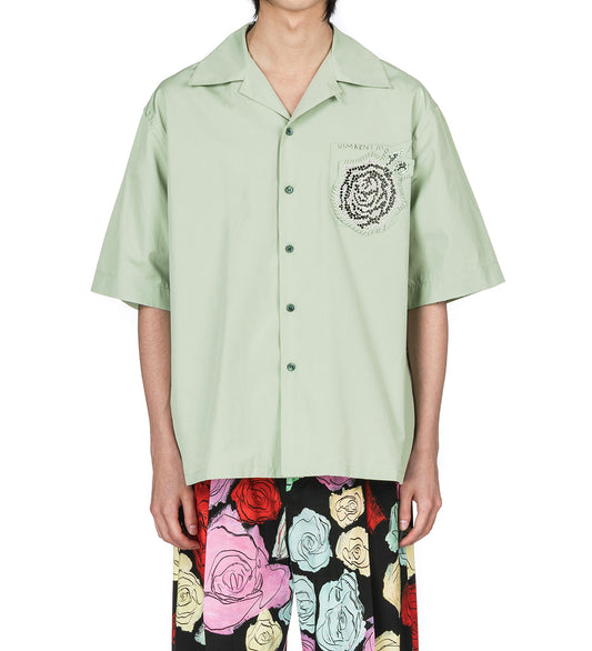 BEEDS SHORT SLEEVE SHIRT PISTACHIO